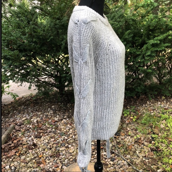 Knit Love Tree Sweater with Woven Sleeves - Picture 8 of 16